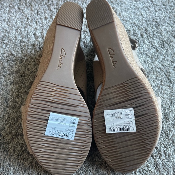 Clarks Annadel Parker sand suede platform wedge sandal size 7.5 - Picture 5 of 7